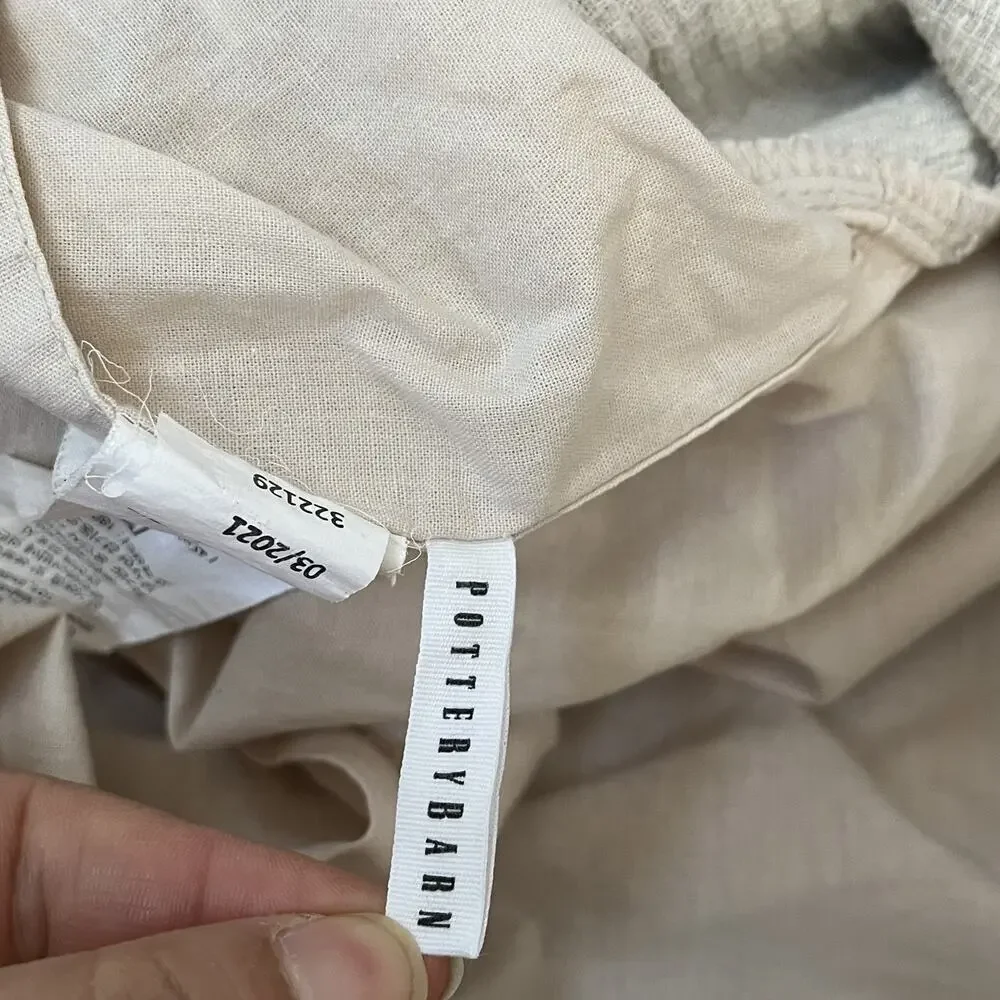 Pottery Barn Duvet Cover Full Queen 92 in x 88 in Gray 100% Cotton Button Close